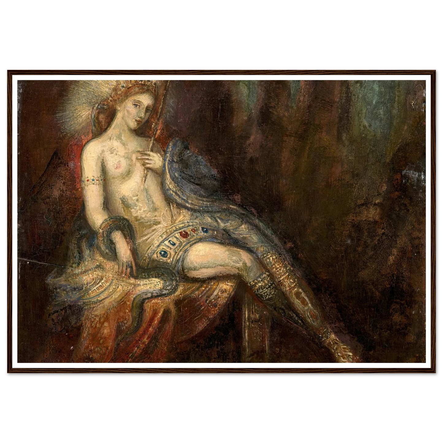 Déesse au rocher Art Print | Gustave Moreau - Framed Poster - 30x40 cm / 12x16″ - Black frame