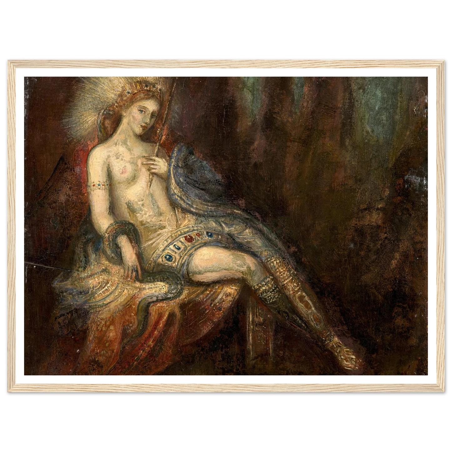 Déesse au rocher Art Print | Gustave Moreau - Framed Poster - 30x40 cm / 12x16″ - Black frame