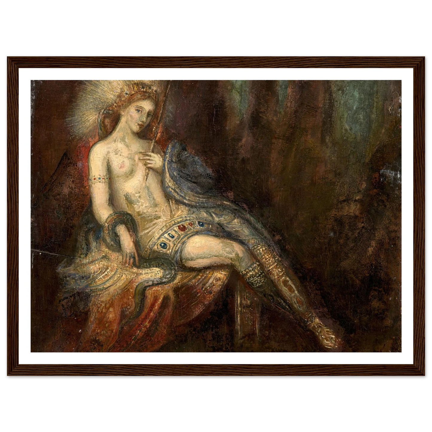 Déesse au rocher Art Print | Gustave Moreau - Framed Poster - 30x40 cm / 12x16″ - Black frame