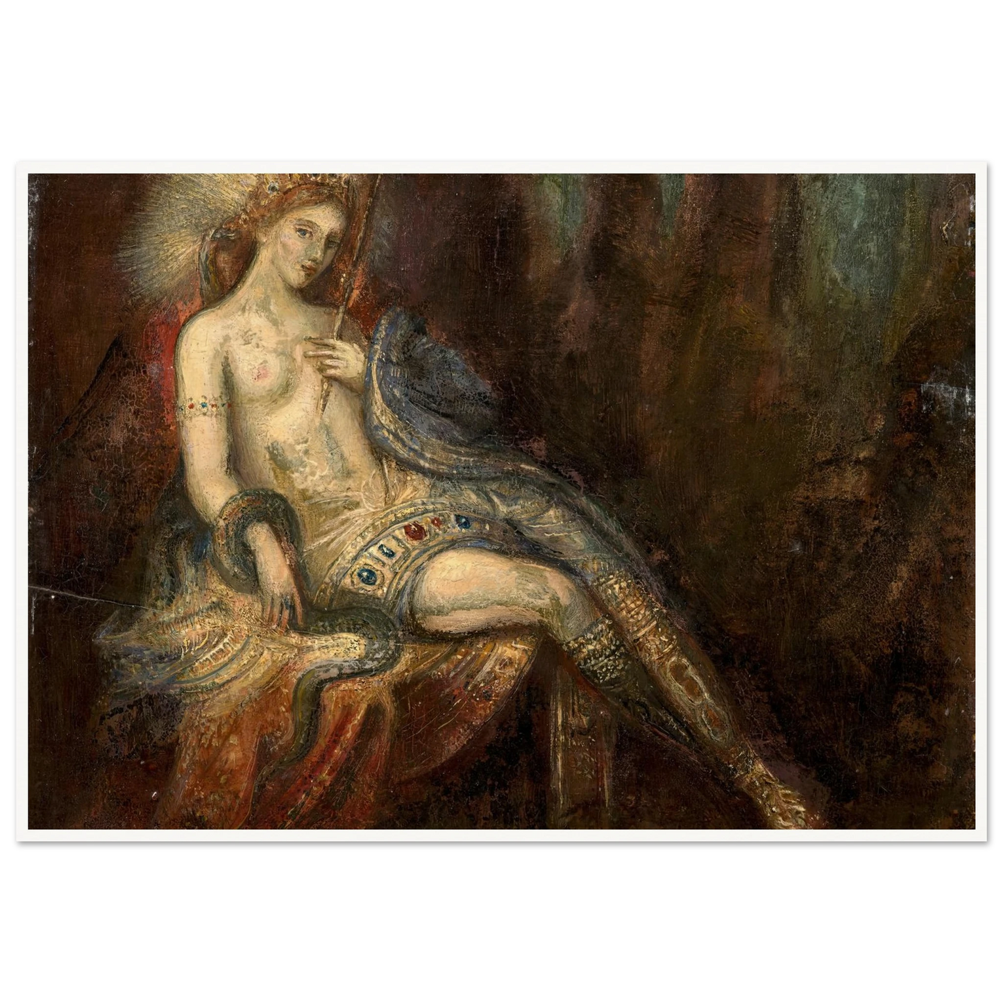 Déesse au rocher Art Print | Gustave Moreau - Framed Poster - 30x40 cm / 12x16″ - Black frame