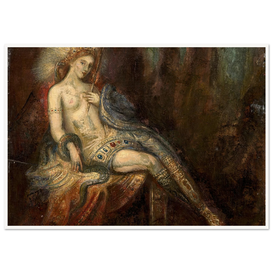 Déesse au rocher Art Print | Gustave Moreau - Framed Poster - 30x40 cm / 12x16″ - Black frame