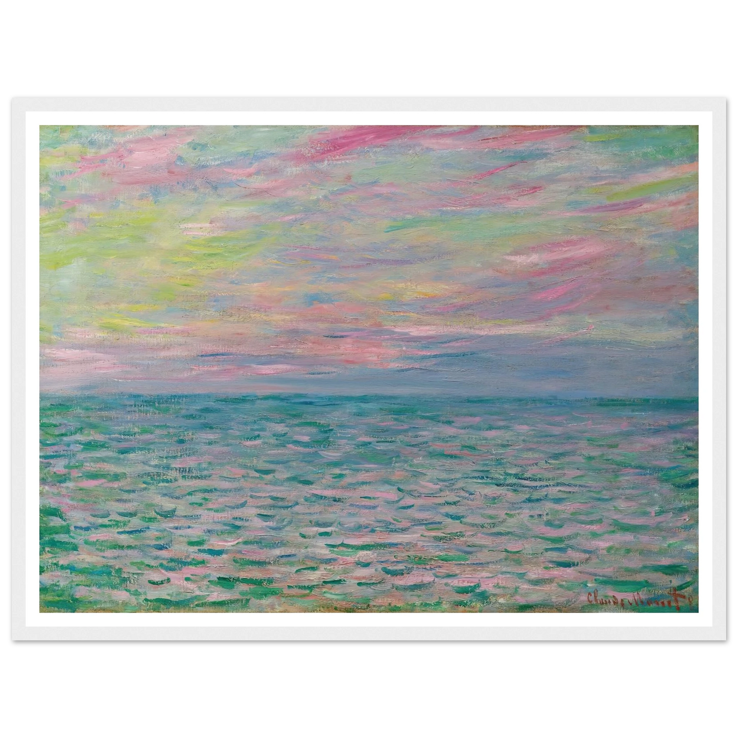 Coucher De Soleil À Pourville, Pleine Mer (1882) Art Print | Claude Monet-Quipham Collections