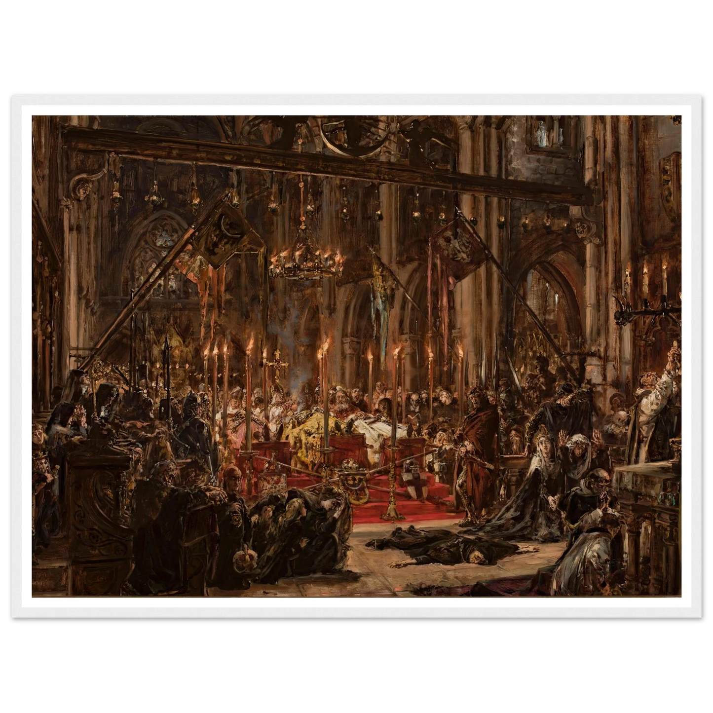 Defeat at Legnica, from the series “History of Civilization in Poland” (1888) Art Print | Jan Matejko - Framed Poster - 30x40 cm / 12x16″ - Black frame