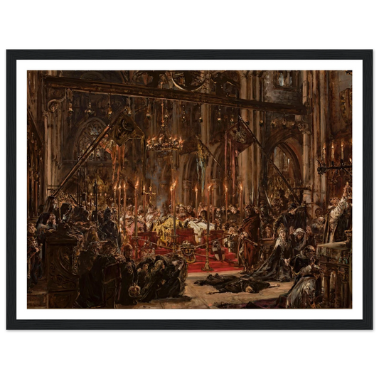Defeat at Legnica, from the series “History of Civilization in Poland” (1888) Art Print | Jan Matejko - Framed Poster - 30x40 cm / 12x16″ - Black frame