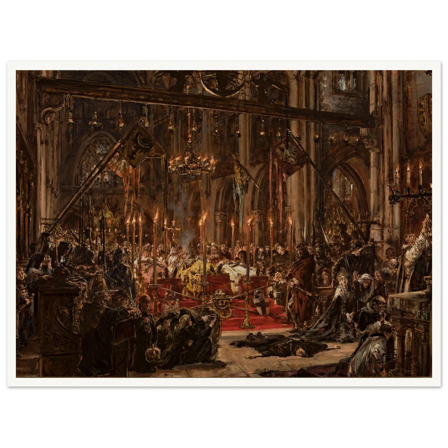Defeat at Legnica, from the series “History of Civilization in Poland” (1888) Art Print | Jan Matejko - Framed Poster - 30x40 cm / 12x16″ - Black frame