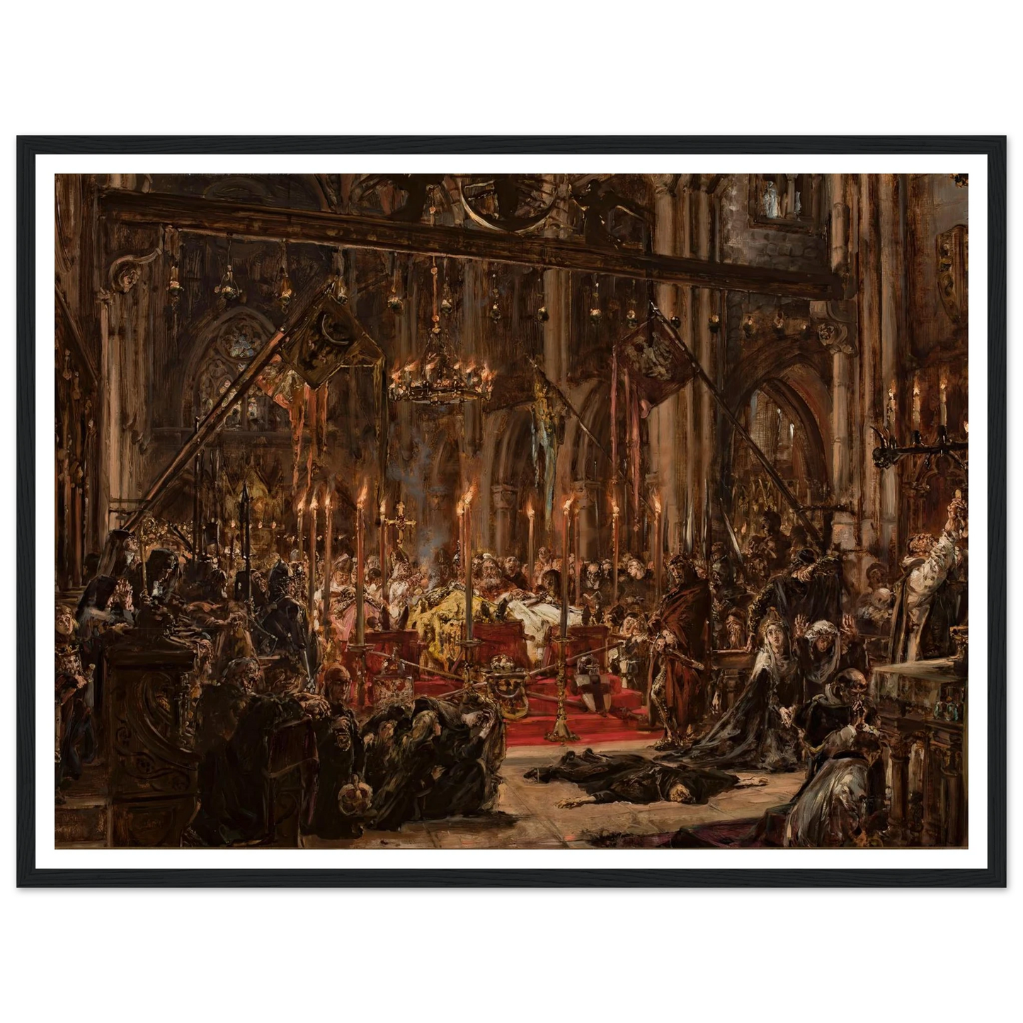 Defeat at Legnica, from the series “History of Civilization in Poland” (1888) Art Print | Jan Matejko - Framed Poster - 30x40 cm / 12x16″ - Black frame