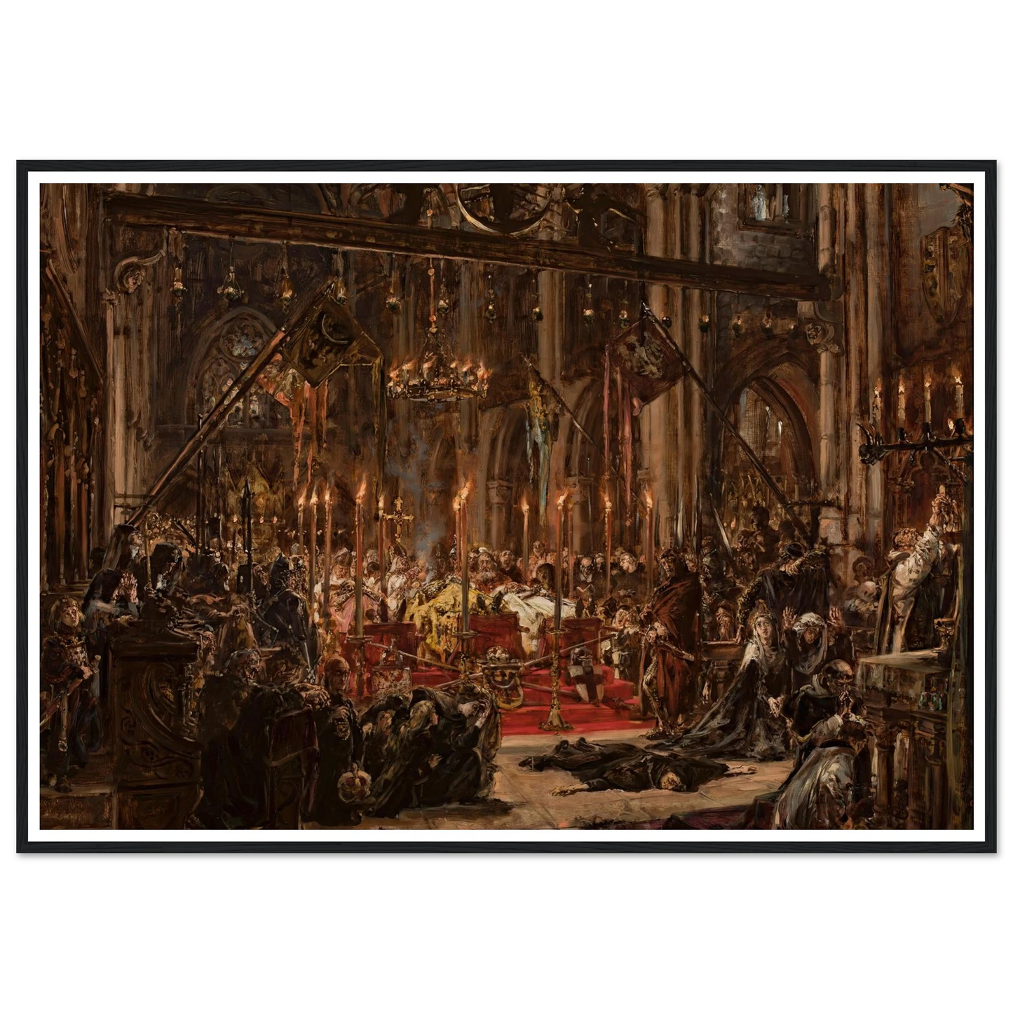 Defeat at Legnica, from the series “History of Civilization in Poland” (1888) Art Print | Jan Matejko - Framed Poster - 30x40 cm / 12x16″ - Black frame