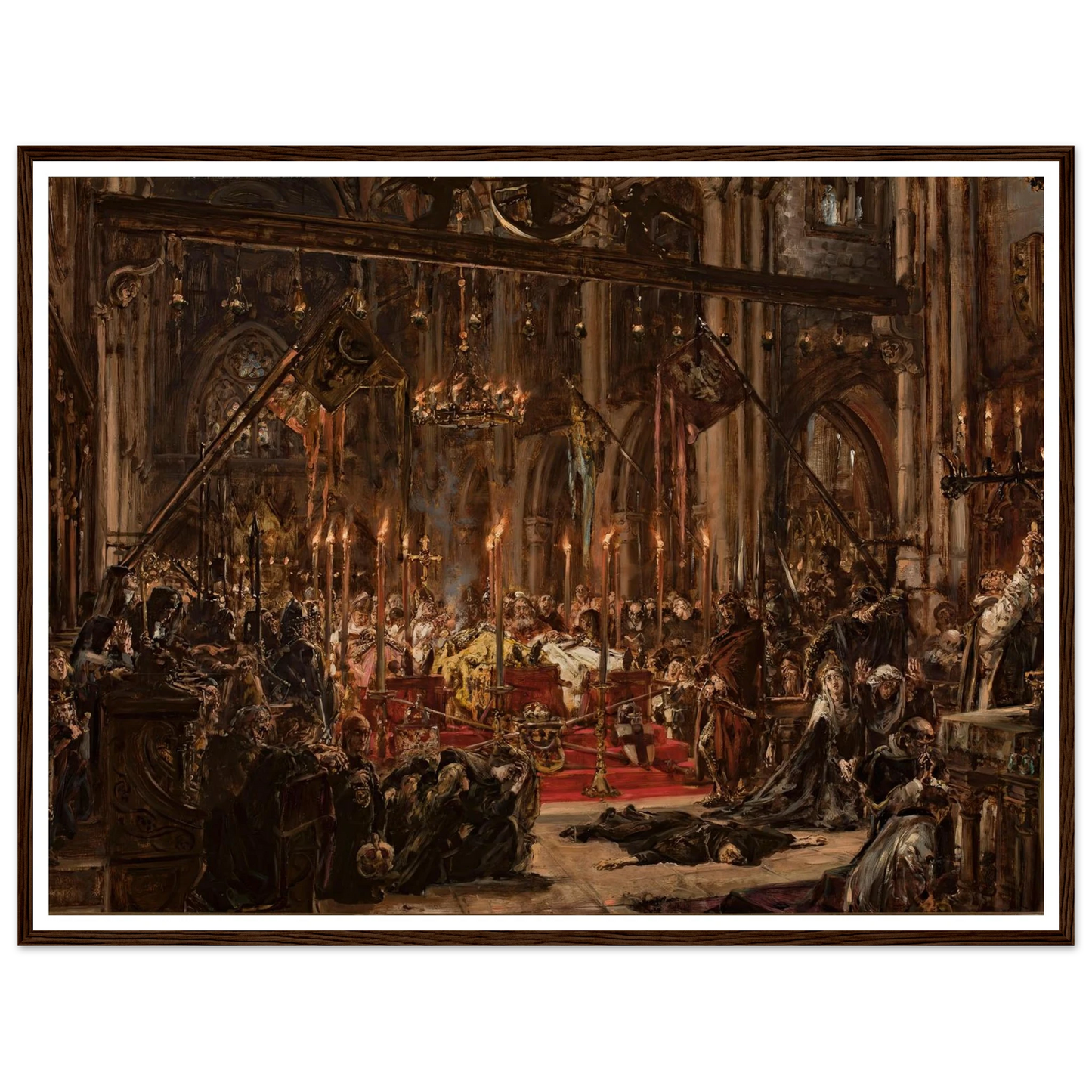 Defeat at Legnica, from the series “History of Civilization in Poland” (1888) Art Print | Jan Matejko - Framed Poster - 30x40 cm / 12x16″ - Black frame