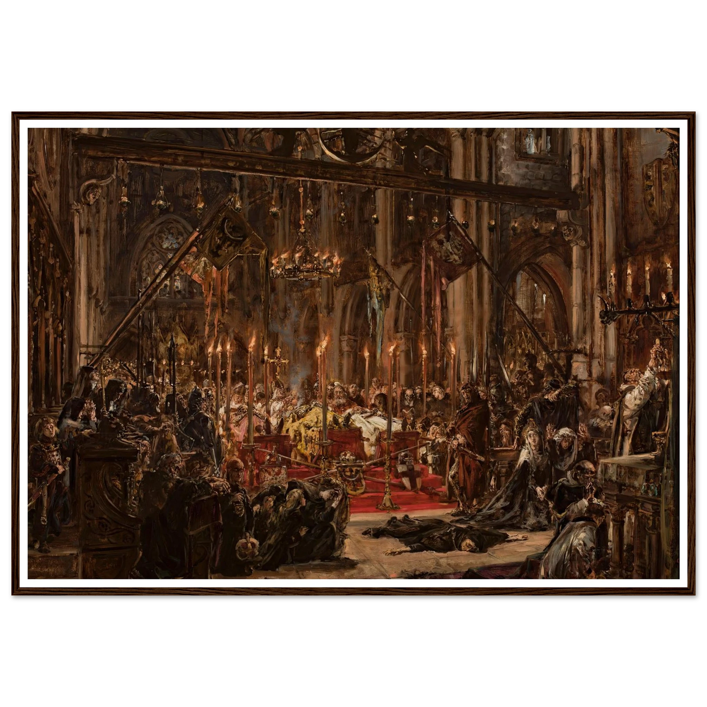Defeat at Legnica, from the series “History of Civilization in Poland” (1888) Art Print | Jan Matejko - Framed Poster - 30x40 cm / 12x16″ - Black frame
