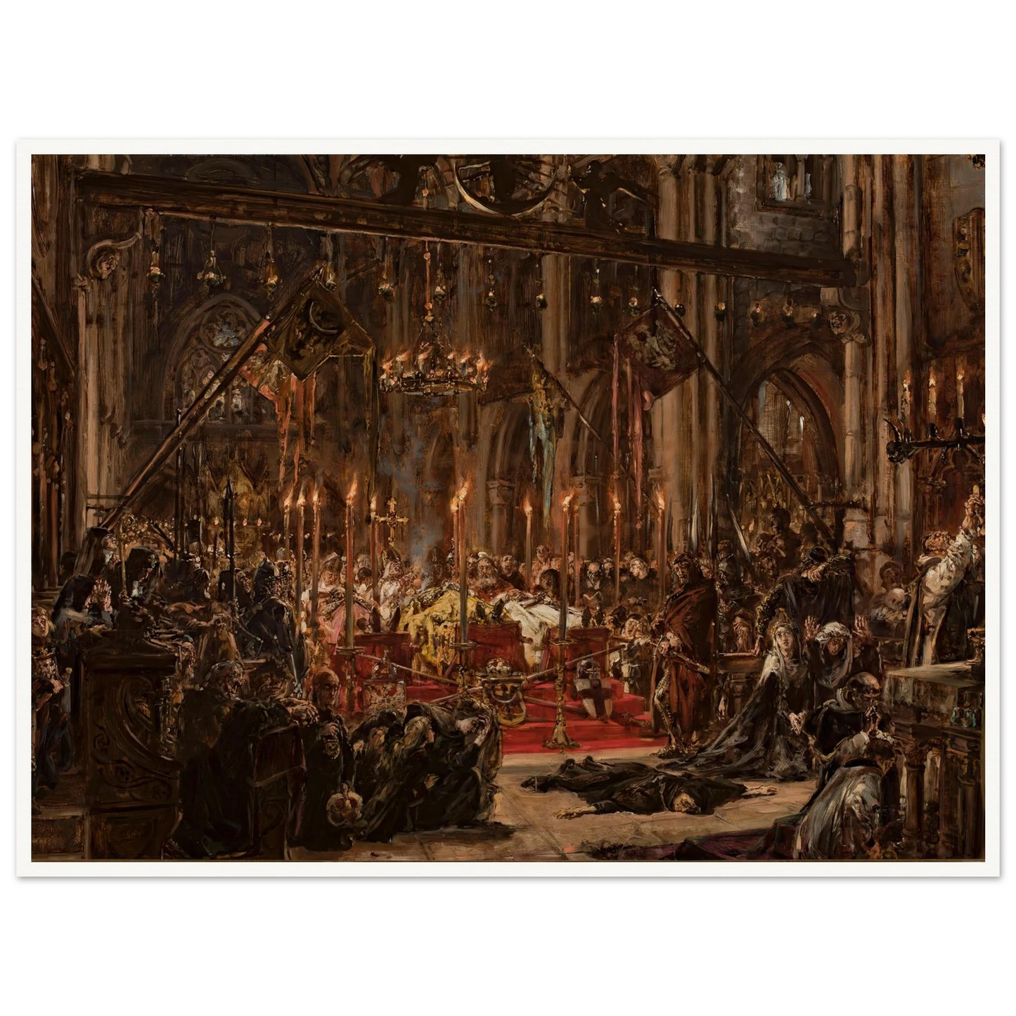 Defeat at Legnica, from the series “History of Civilization in Poland” (1888) Art Print | Jan Matejko - Framed Poster - 30x40 cm / 12x16″ - Black frame