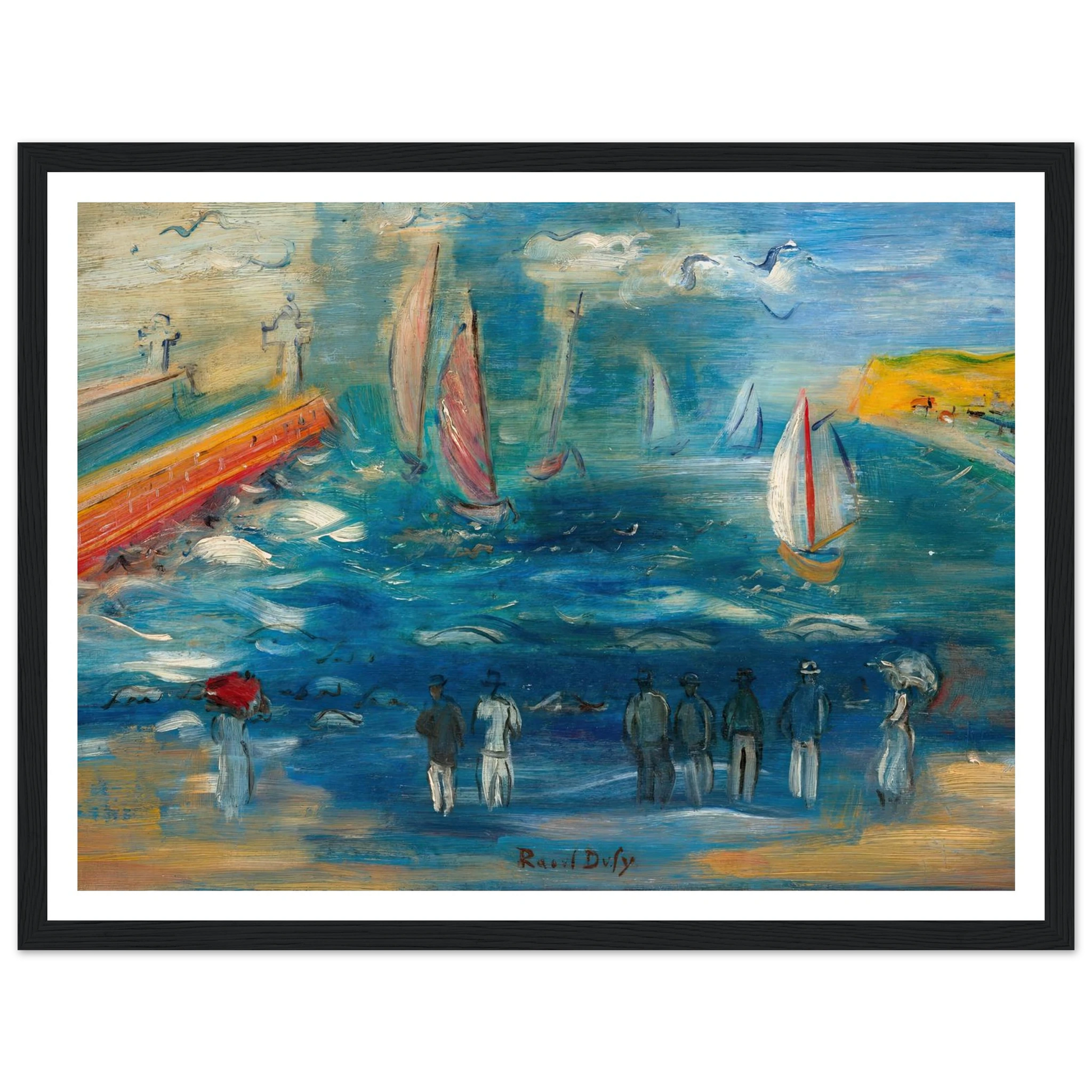 Départ des régates (circa 1950) Art Print | Raoul Dufy - Framed Poster - 30x40 cm / 12x16″ - Black frame