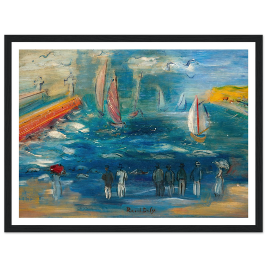 Départ des régates (circa 1950) Art Print | Raoul Dufy - Framed Poster - 30x40 cm / 12x16″ - Black frame