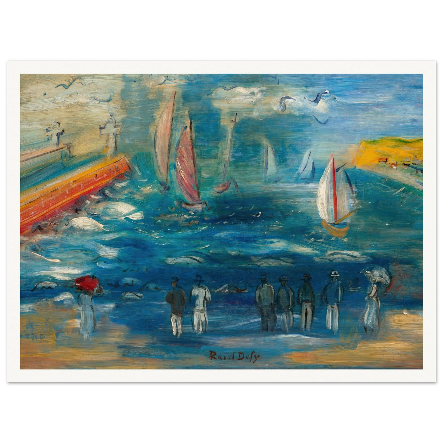 Départ des régates (circa 1950) Art Print | Raoul Dufy - Framed Poster - 30x40 cm / 12x16″ - Black frame