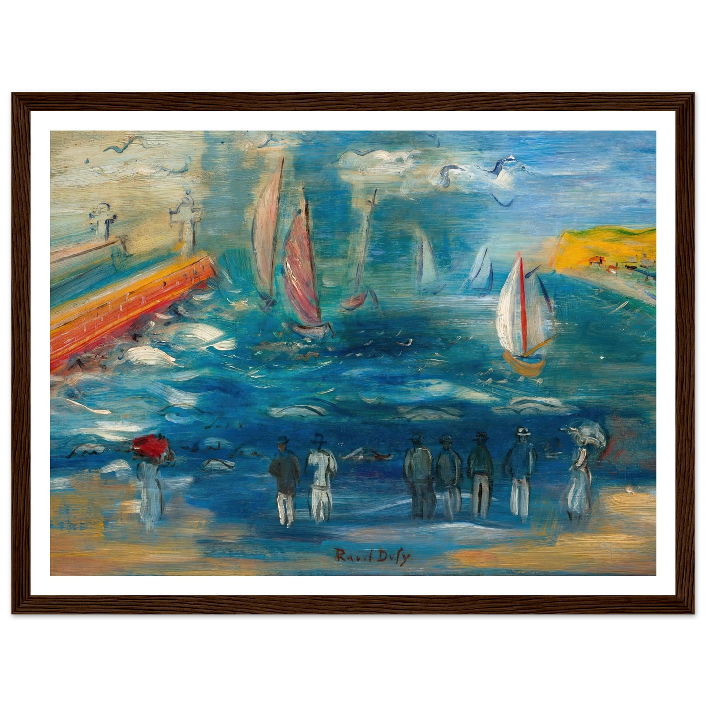 Départ des régates (circa 1950) Art Print | Raoul Dufy - Framed Poster - 30x40 cm / 12x16″ - Black frame