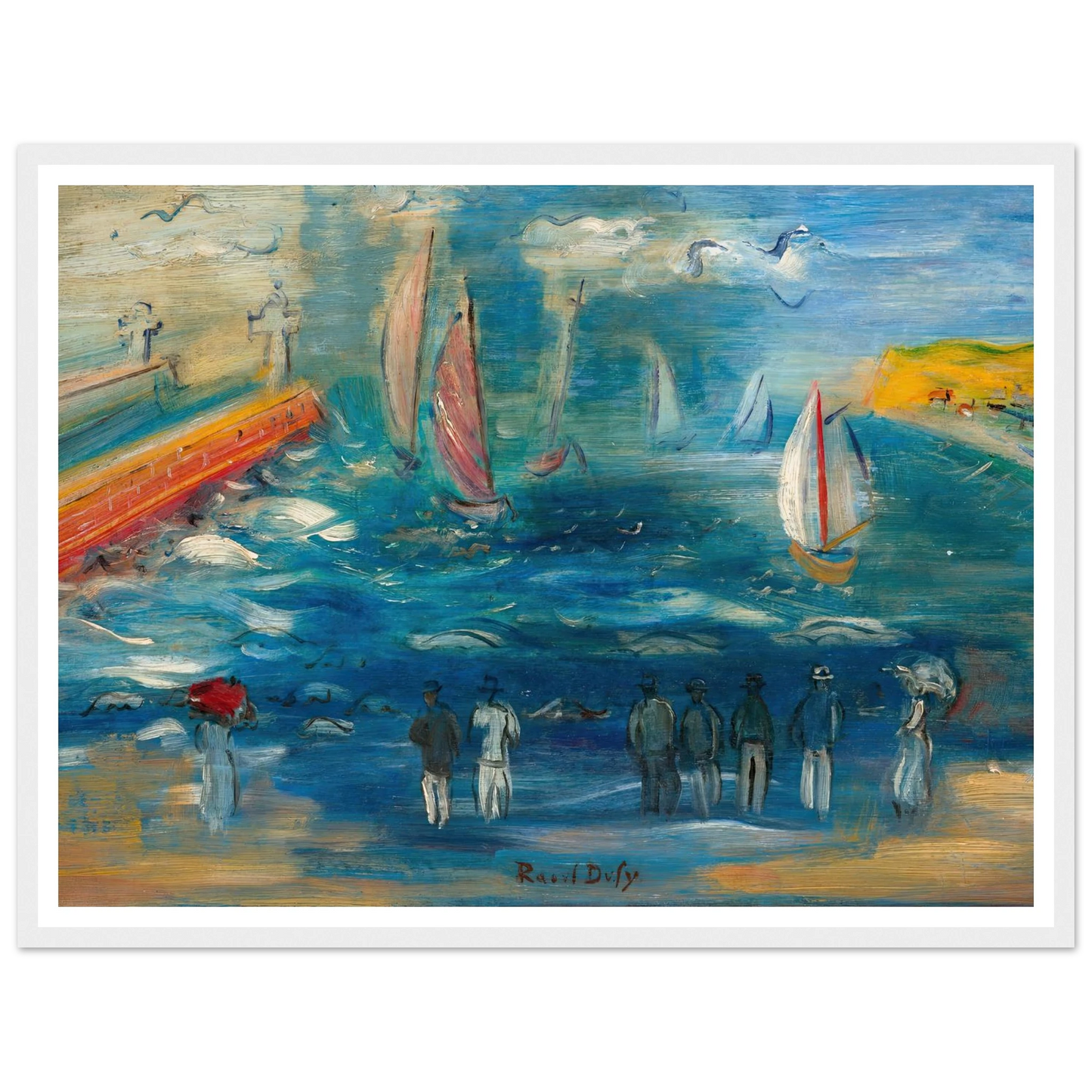 Départ des régates (circa 1950) Art Print | Raoul Dufy - Framed Poster - 30x40 cm / 12x16″ - Black frame
