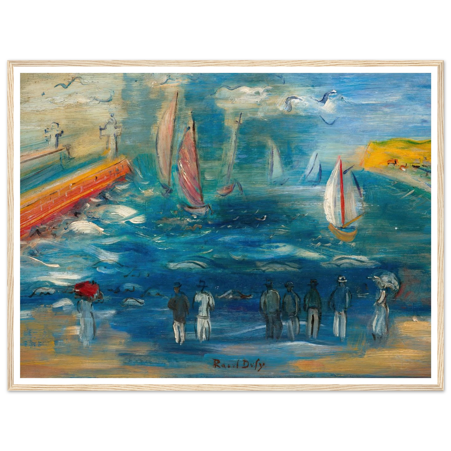 Départ des régates (circa 1950) Art Print | Raoul Dufy - Framed Poster - 30x40 cm / 12x16″ - Black frame