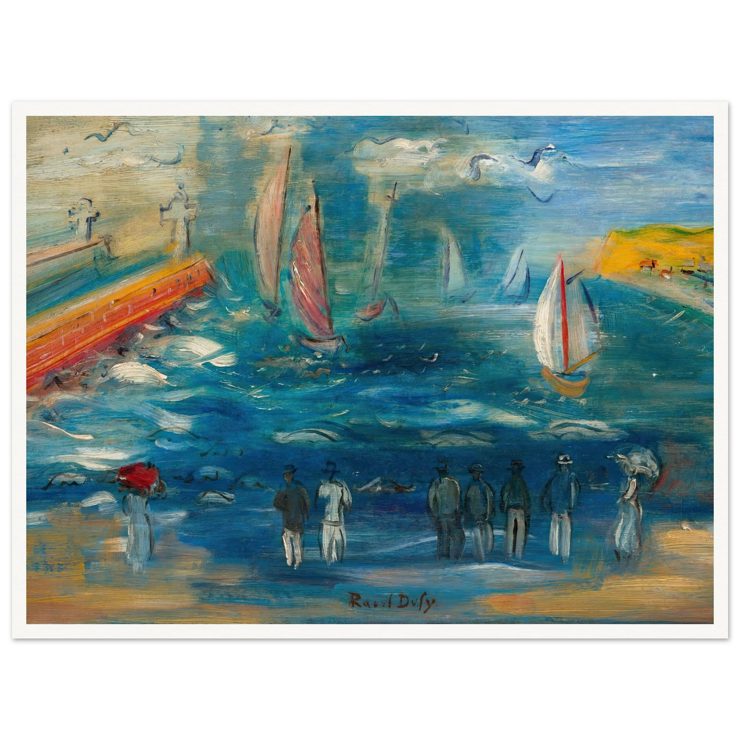 Départ des régates (circa 1950) Art Print | Raoul Dufy - Framed Poster - 30x40 cm / 12x16″ - Black frame