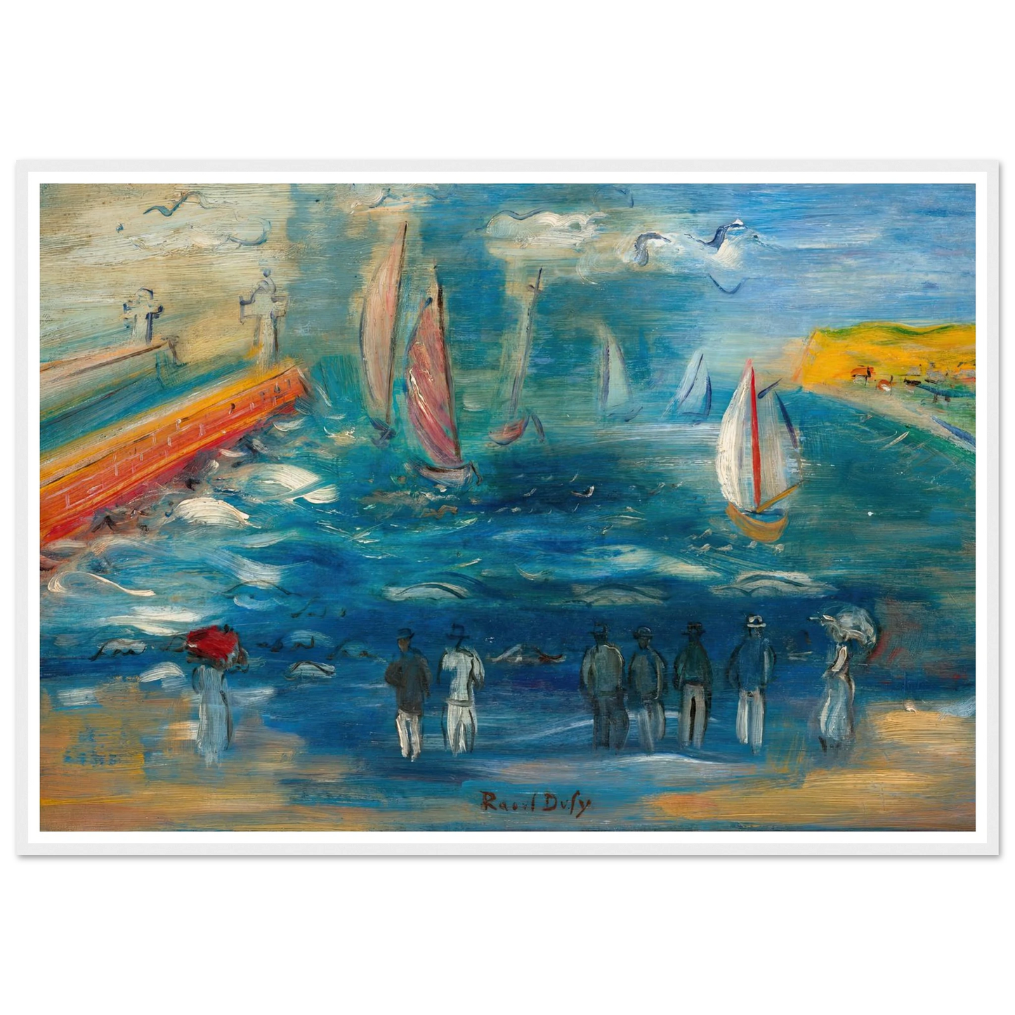 Départ des régates (circa 1950) Art Print | Raoul Dufy - Framed Poster - 30x40 cm / 12x16″ - Black frame