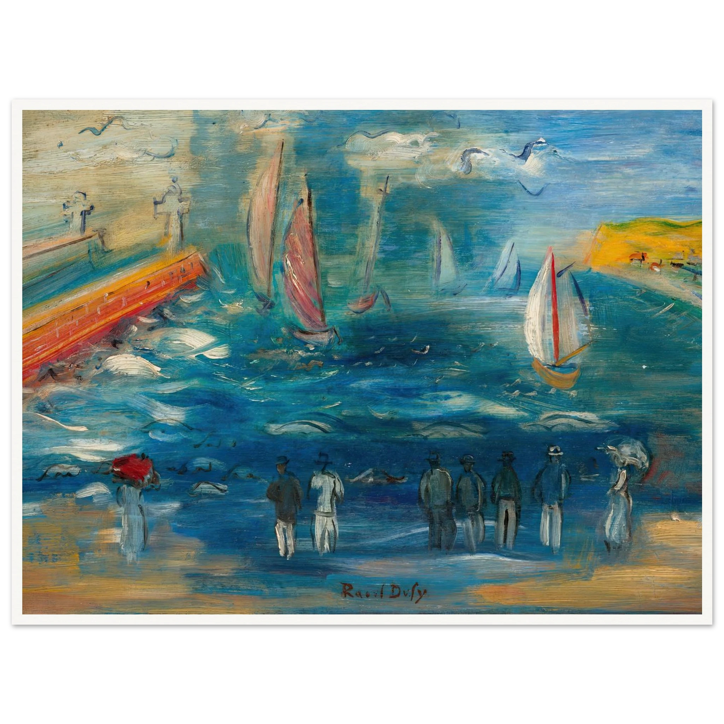 Départ des régates (circa 1950) Art Print | Raoul Dufy - Framed Poster - 30x40 cm / 12x16″ - Black frame