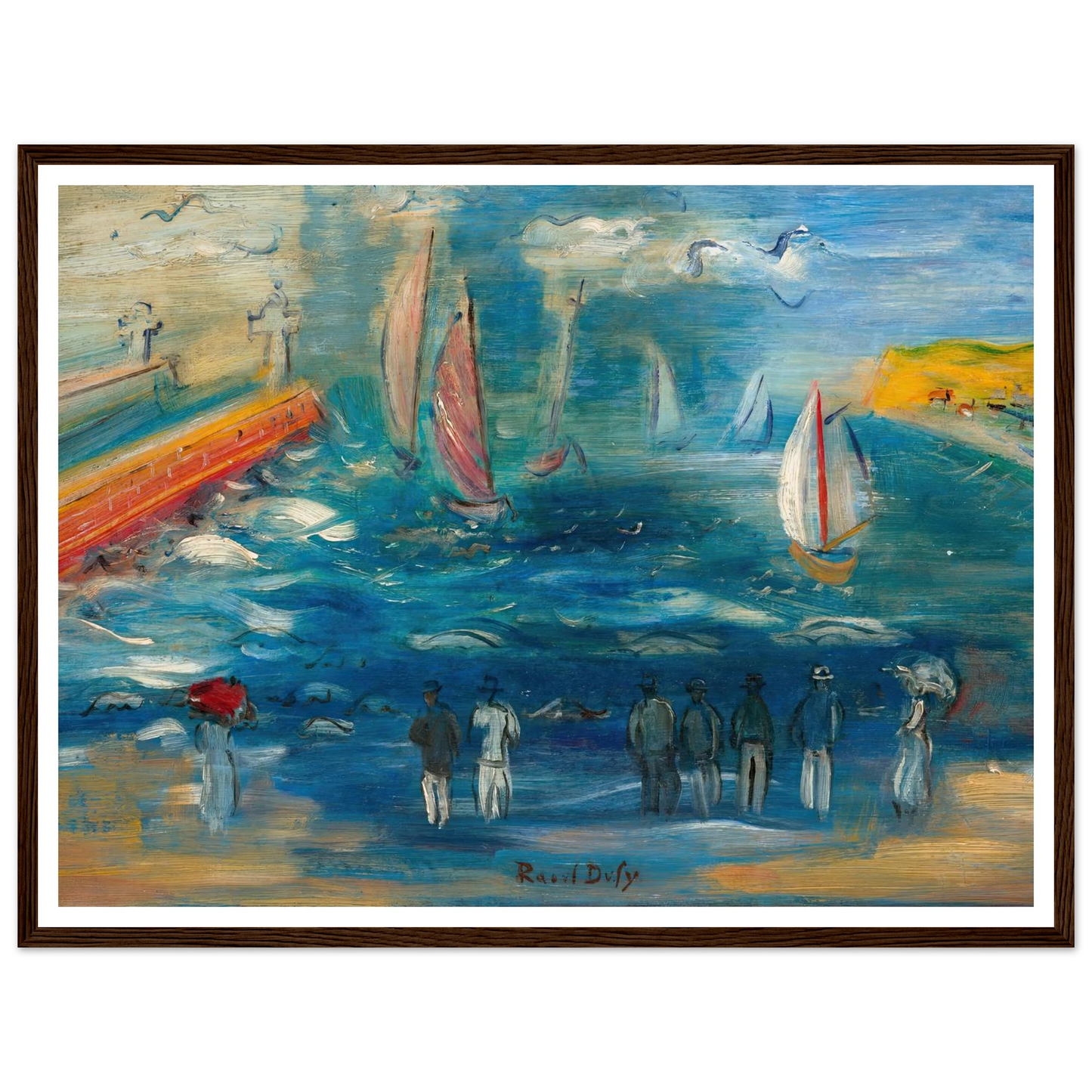 Départ des régates (circa 1950) Art Print | Raoul Dufy - Framed Poster - 30x40 cm / 12x16″ - Black frame