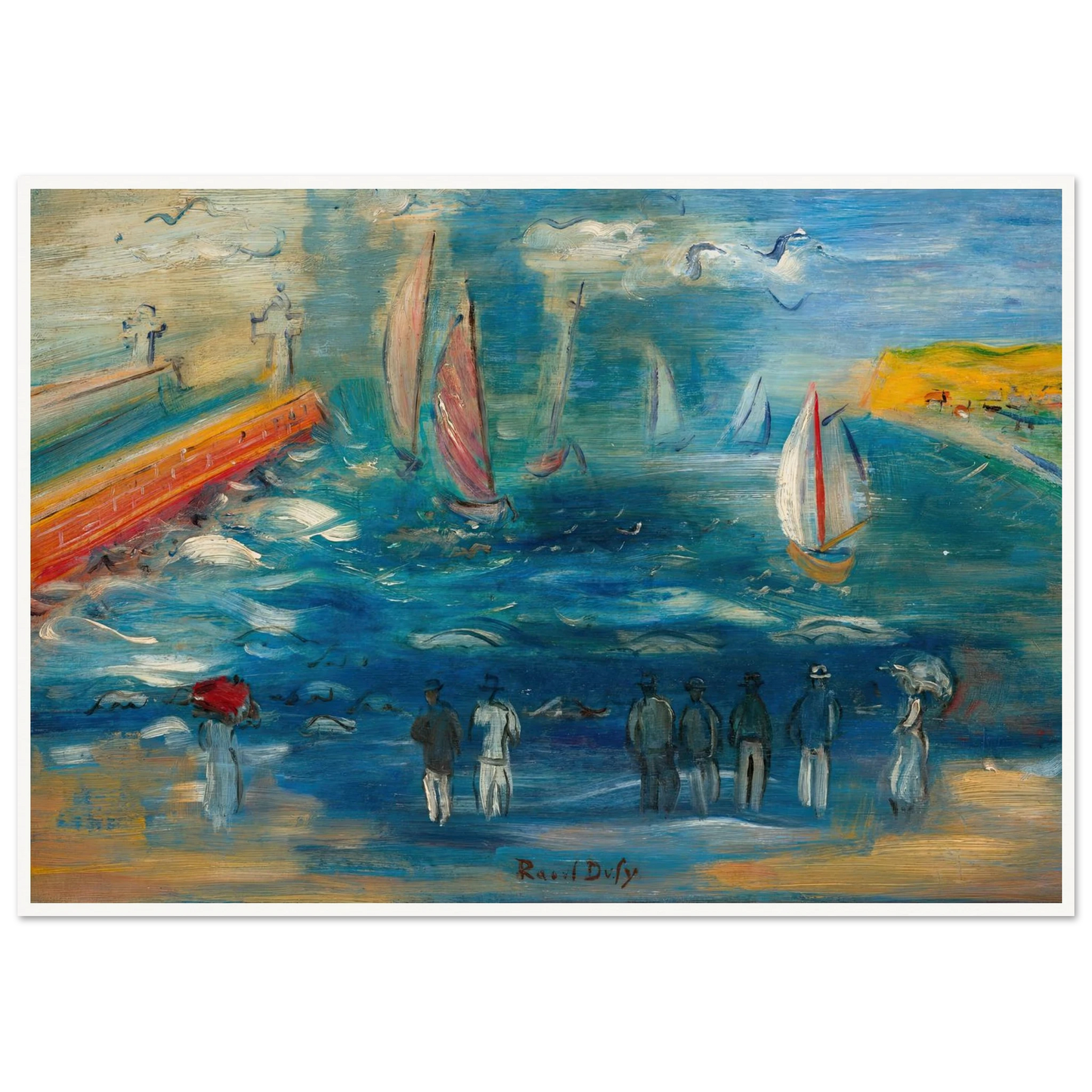 Départ des régates (circa 1950) Art Print | Raoul Dufy - Framed Poster - 30x40 cm / 12x16″ - Black frame