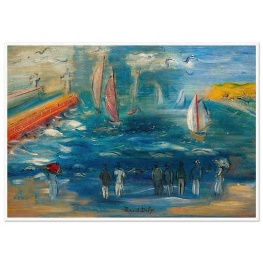 Départ des régates (circa 1950) Art Print | Raoul Dufy - Framed Poster - 30x40 cm / 12x16″ - Black frame