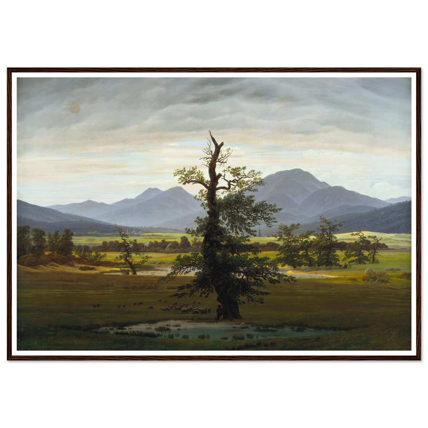 Der einsame Baum Art Print | Caspar David Friedrich - Framed Poster - 30x40 cm / 12x16″ - Black frame