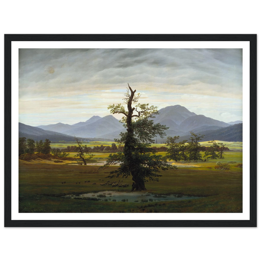Der einsame Baum Art Print | Caspar David Friedrich - Framed Poster - 30x40 cm / 12x16″ - Black frame