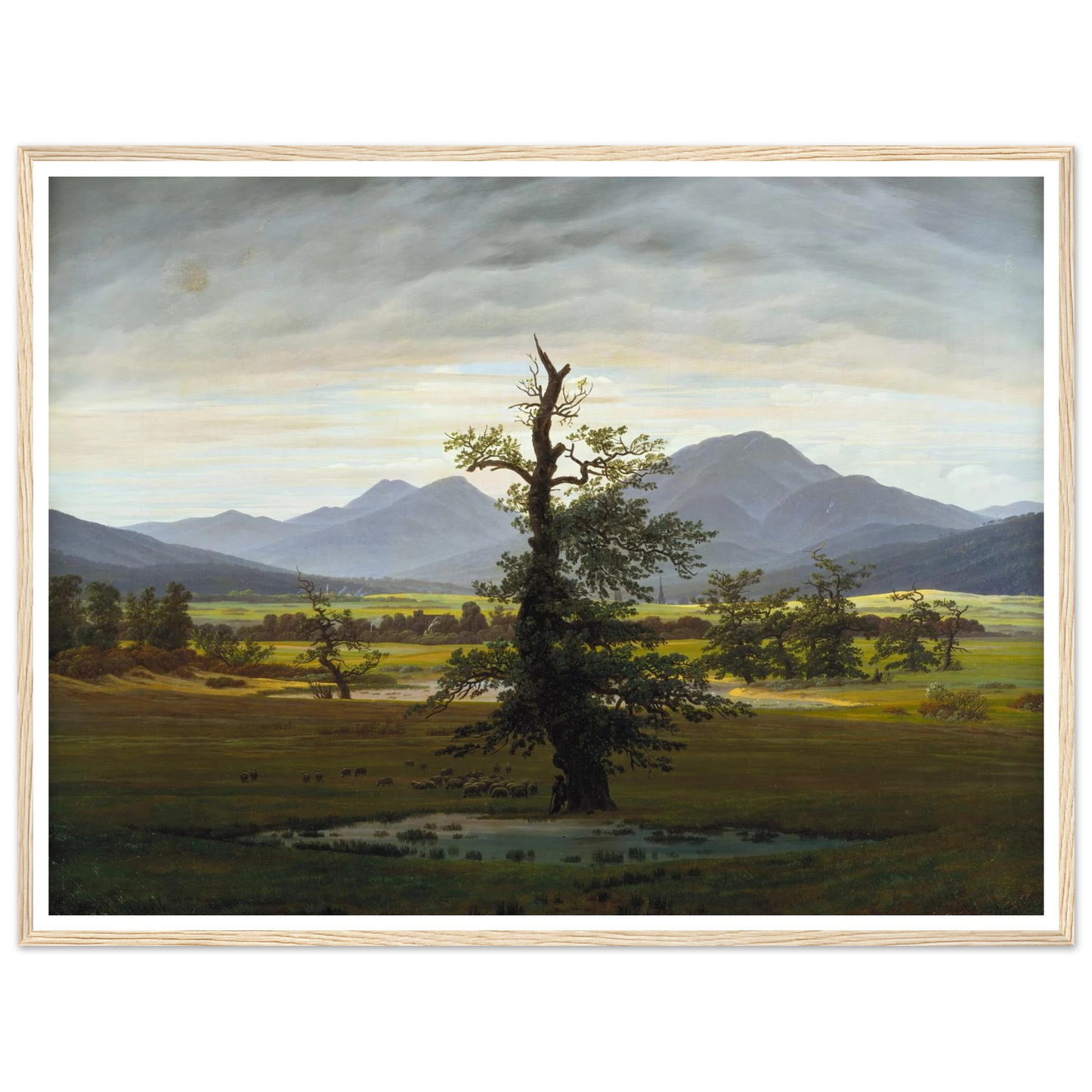 Der einsame Baum Art Print | Caspar David Friedrich - Framed Poster - 30x40 cm / 12x16″ - Black frame