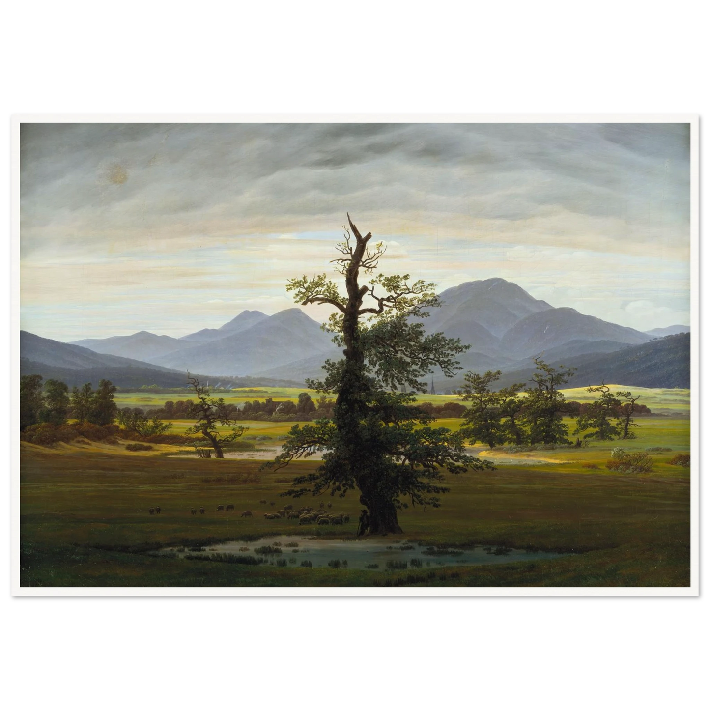 Der einsame Baum Art Print | Caspar David Friedrich - Framed Poster - 30x40 cm / 12x16″ - Black frame