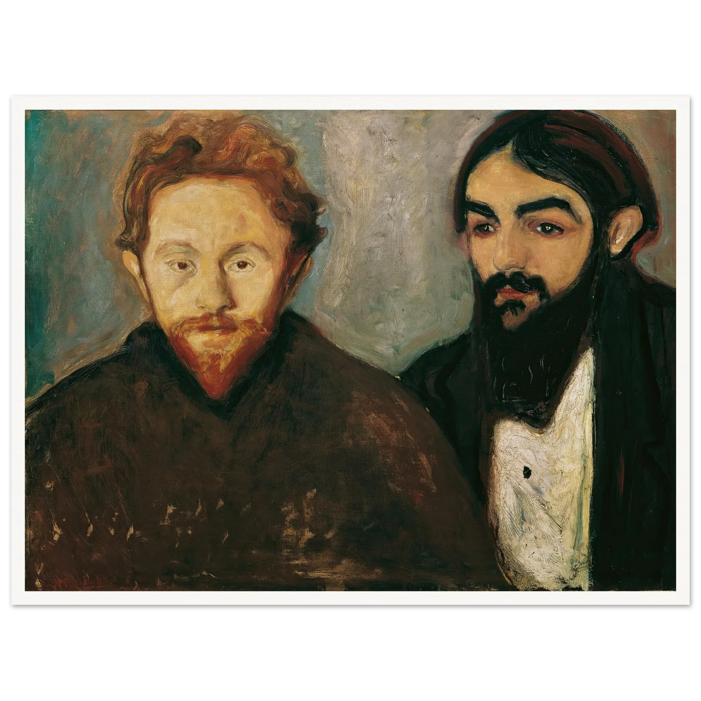 Der Maler Paul Herrmann und der Arzt Paul Contard (1897) Art Print | Edvard Munch - Framed Poster - 30x40 cm / 12x16″ - Black frame