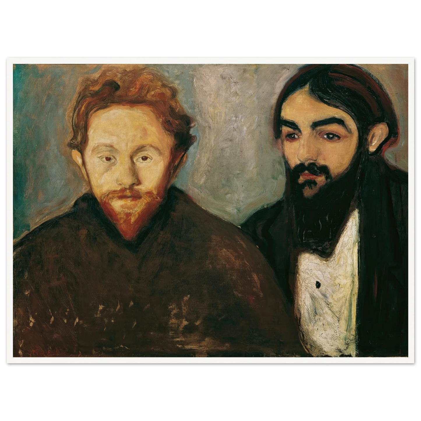 Der Maler Paul Herrmann und der Arzt Paul Contard (1897) Art Print | Edvard Munch - Framed Poster - 30x40 cm / 12x16″ - Black frame