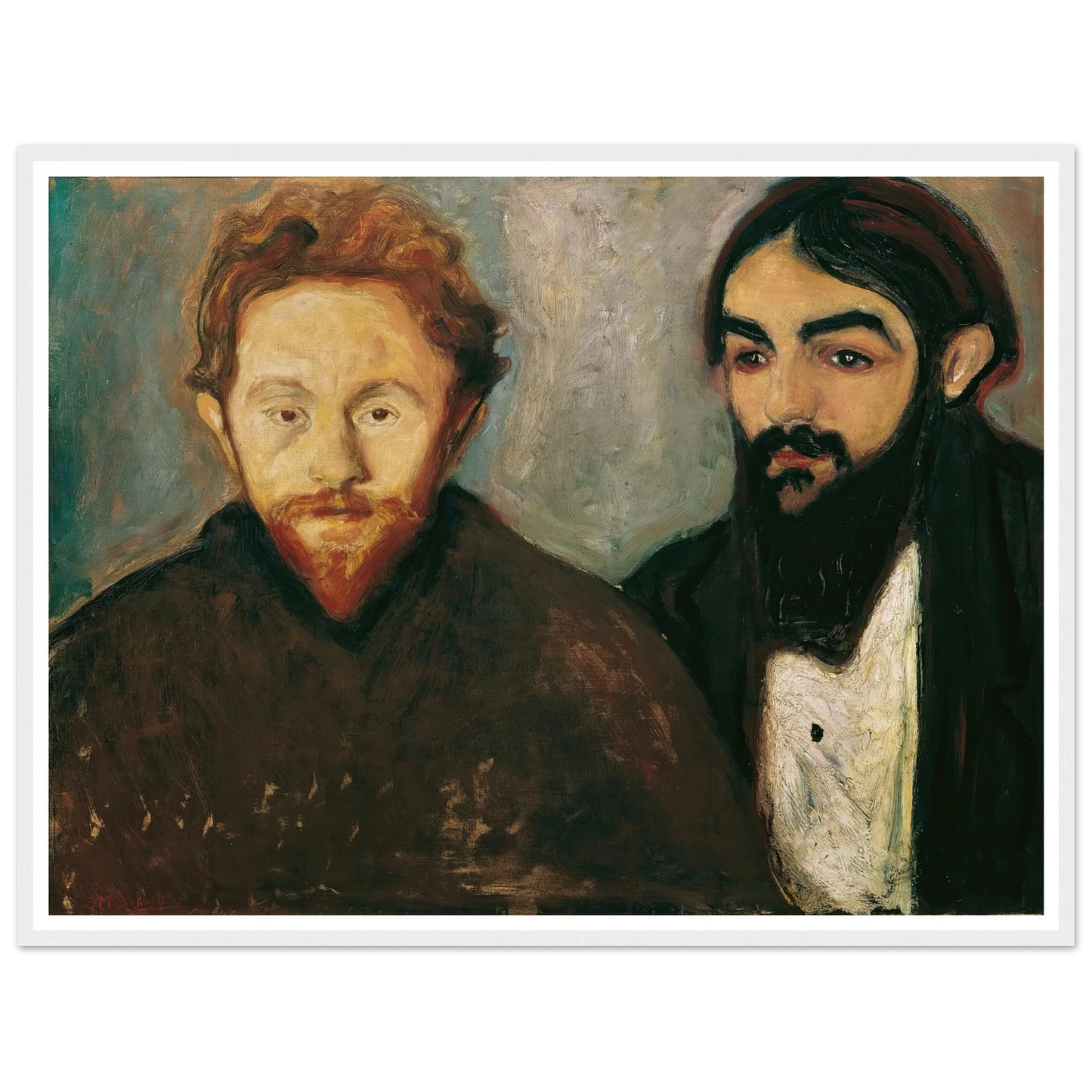 Der Maler Paul Herrmann und der Arzt Paul Contard (1897) Art Print | Edvard Munch - Framed Poster - 30x40 cm / 12x16″ - Black frame