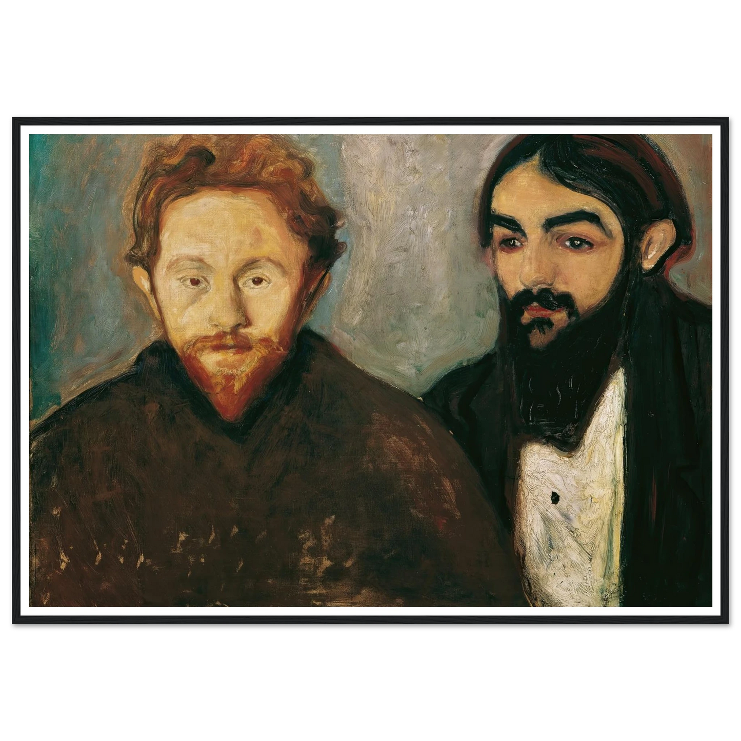 Der Maler Paul Herrmann und der Arzt Paul Contard (1897) Art Print | Edvard Munch - Framed Poster - 30x40 cm / 12x16″ - Black frame