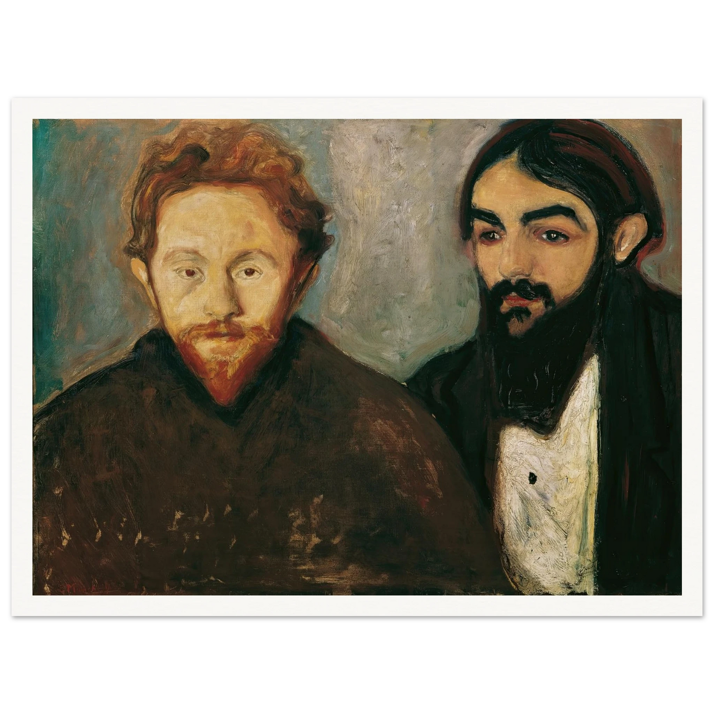 Der Maler Paul Herrmann und der Arzt Paul Contard (1897) Art Print | Edvard Munch - Framed Poster - 30x40 cm / 12x16″ - Black frame