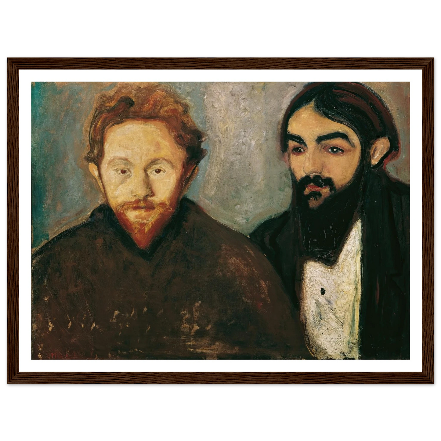 Der Maler Paul Herrmann und der Arzt Paul Contard (1897) Art Print | Edvard Munch - Framed Poster - 30x40 cm / 12x16″ - Black frame