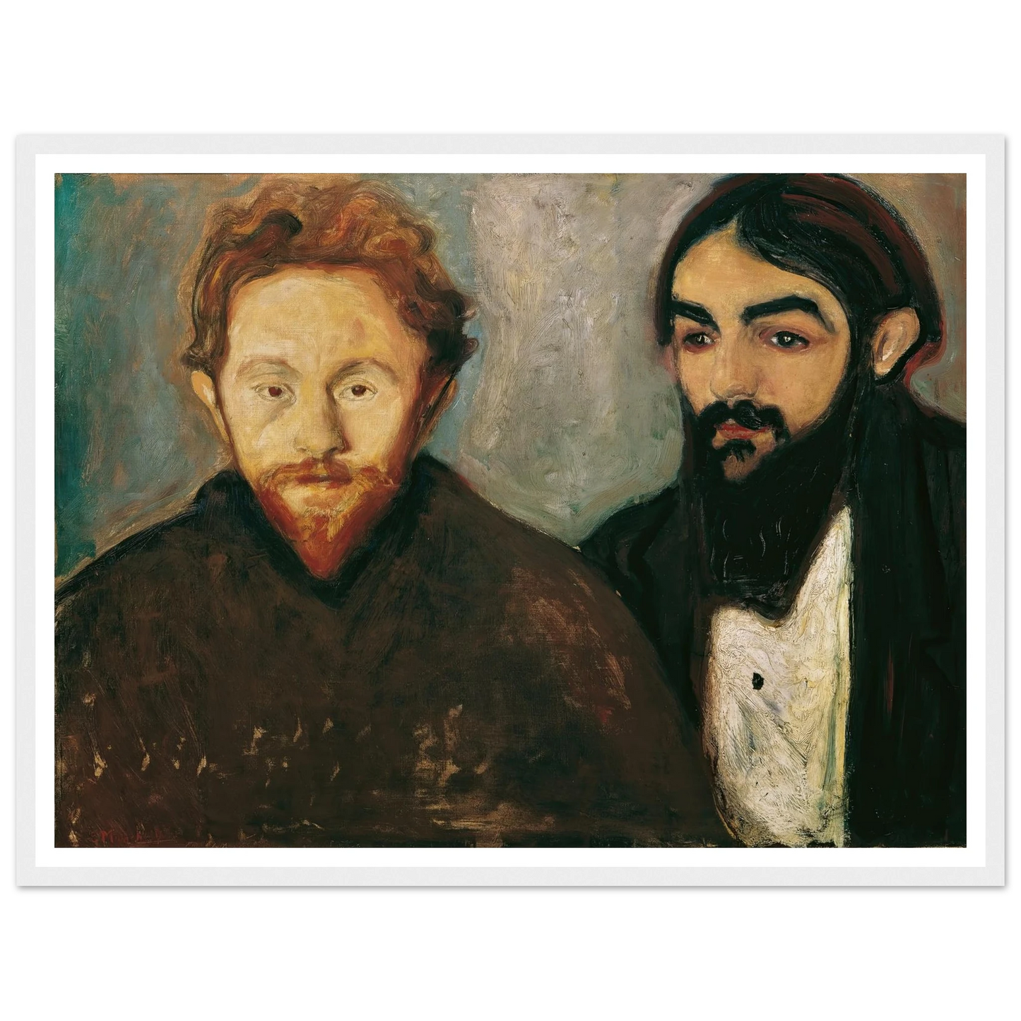 Der Maler Paul Herrmann und der Arzt Paul Contard (1897) Art Print | Edvard Munch - Framed Poster - 30x40 cm / 12x16″ - Black frame