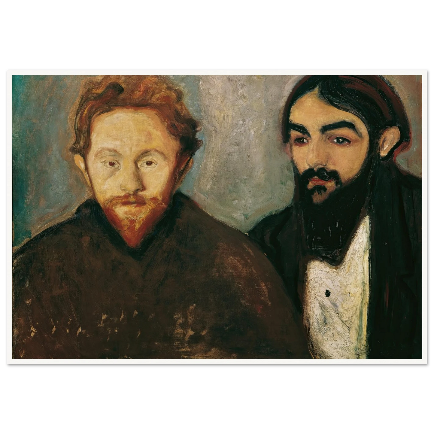 Der Maler Paul Herrmann und der Arzt Paul Contard (1897) Art Print | Edvard Munch - Framed Poster - 30x40 cm / 12x16″ - Black frame