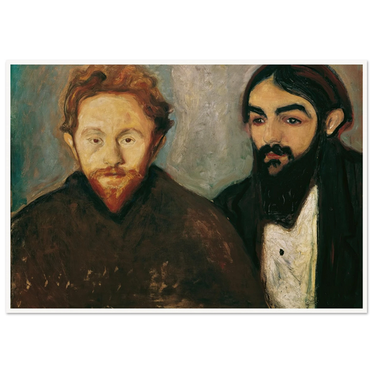 Der Maler Paul Herrmann und der Arzt Paul Contard (1897) Art Print | Edvard Munch - Framed Poster - 30x40 cm / 12x16″ - Black frame