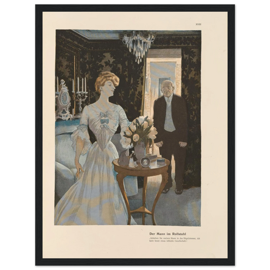 Der Mann im Rollstuhl (1908) Art Print | Ferdinand Freiherr von Reznicek - Framed Poster - 30x40 cm / 12x16″ - Black frame