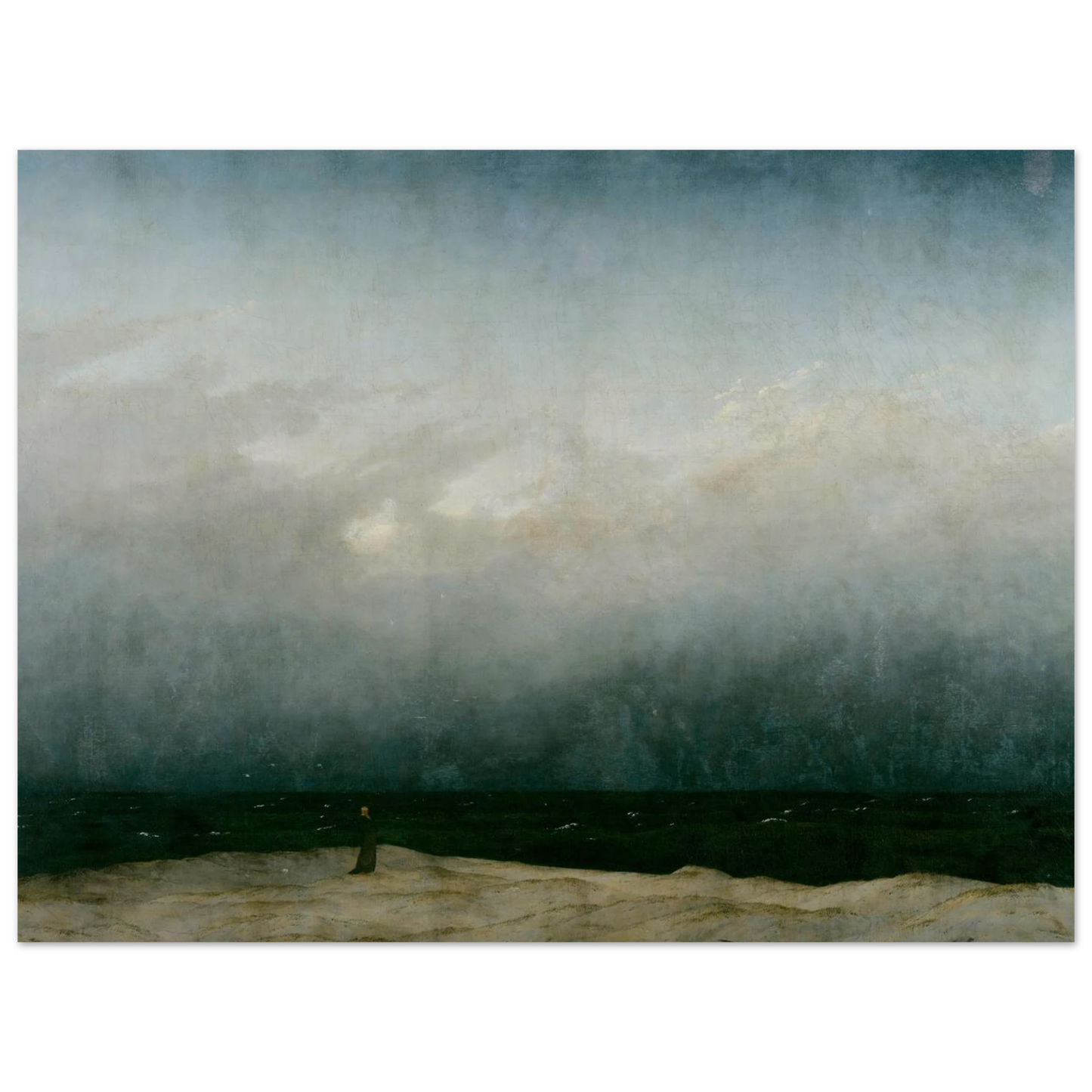 Der Monch am Meer Art Print | Caspar David Friedrich - Framed Poster - 30x40 cm / 12x16″ - Black frame