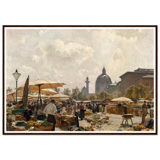 Der Naschmarkt in Wien (1894) Art Print | Carl Moll - Framed Poster - 30x40 cm / 12x16″ - Black frame