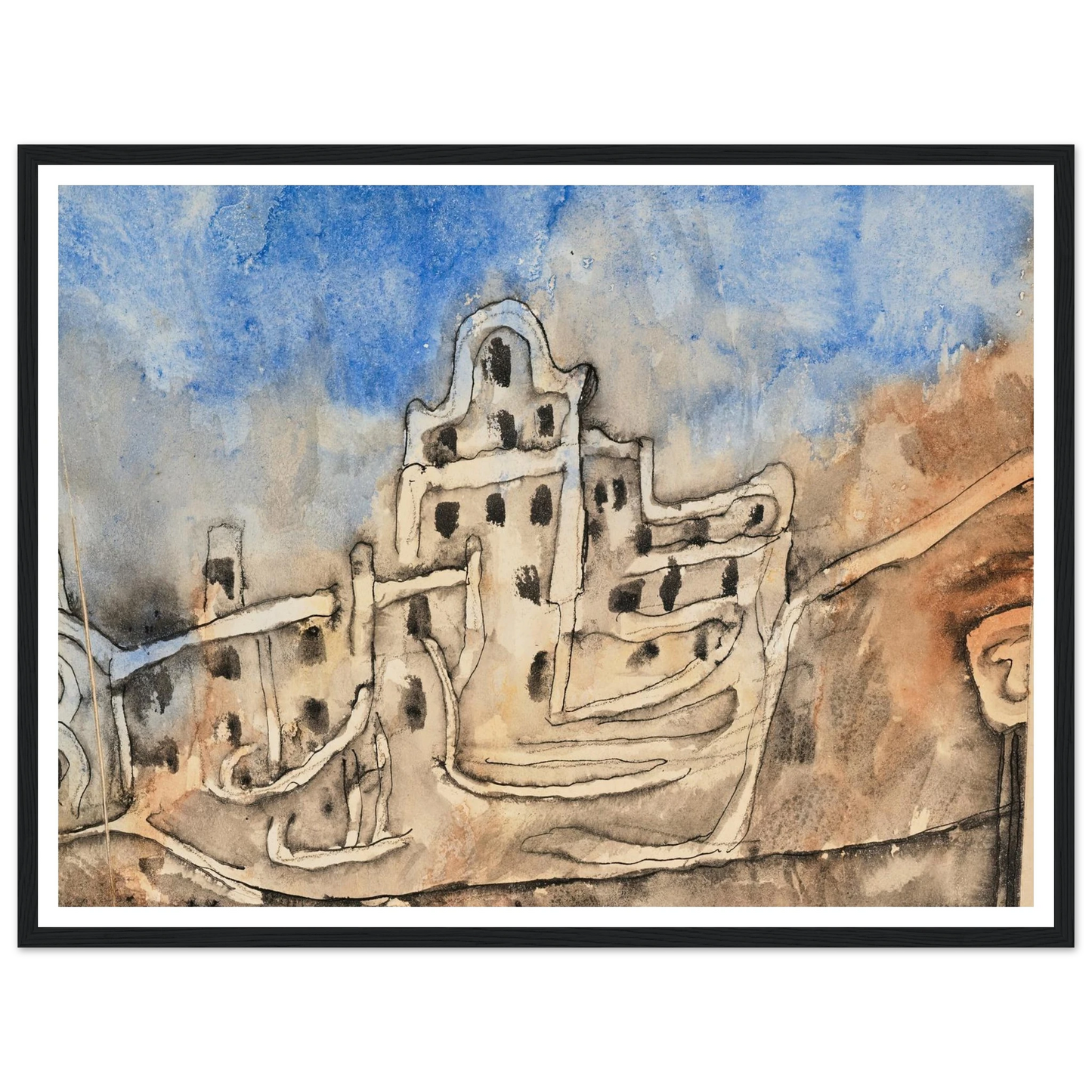 Der Palast (1912) Art Print | Paul Klee - Framed Poster - 30x40 cm / 12x16″ - Black frame