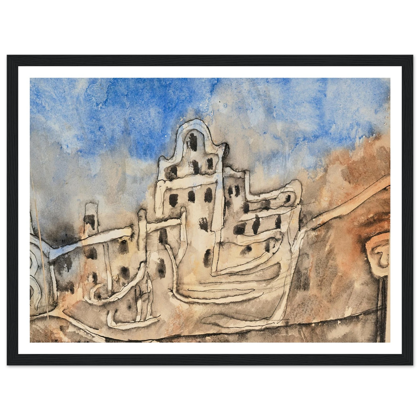 Der Palast (1912) Art Print | Paul Klee - Framed Poster - 30x40 cm / 12x16″ - Black frame