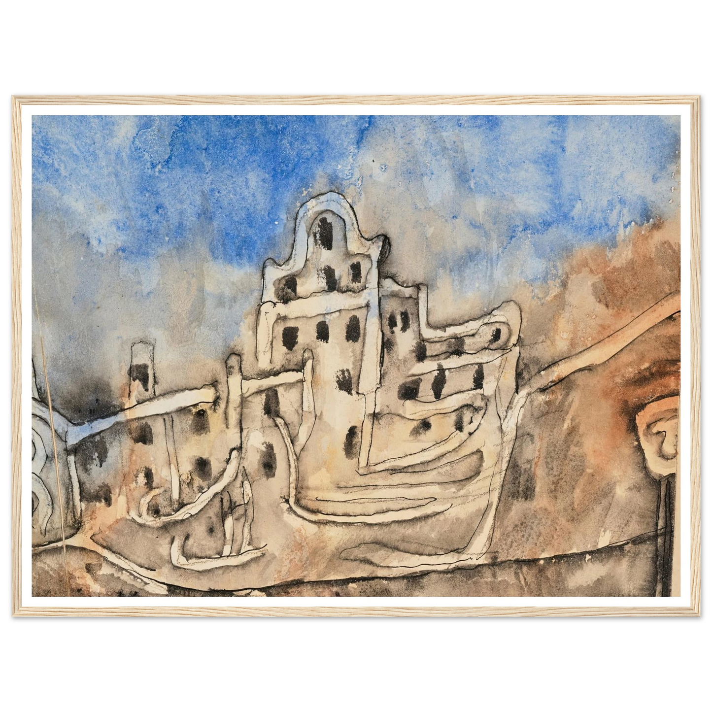 Der Palast (1912) Art Print | Paul Klee - Framed Poster - 30x40 cm / 12x16″ - Black frame