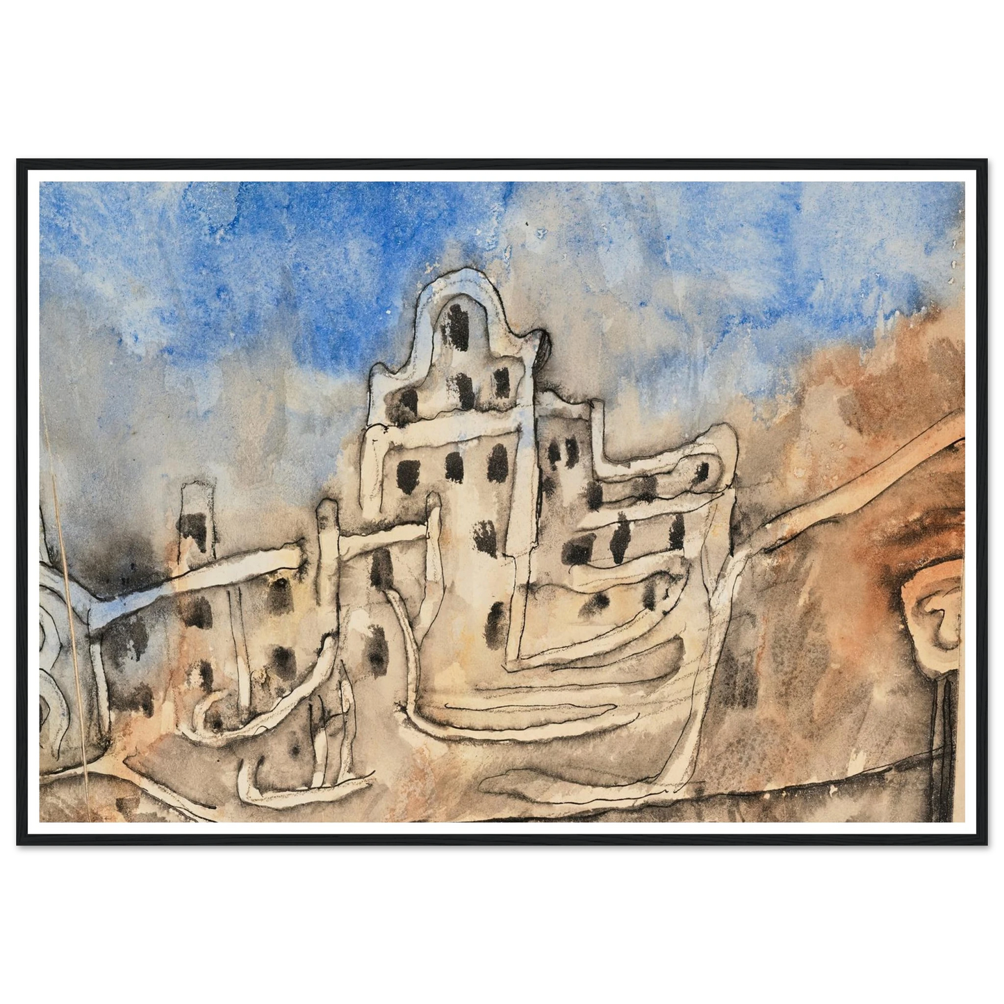 Der Palast (1912) Art Print | Paul Klee - Framed Poster - 30x40 cm / 12x16″ - Black frame