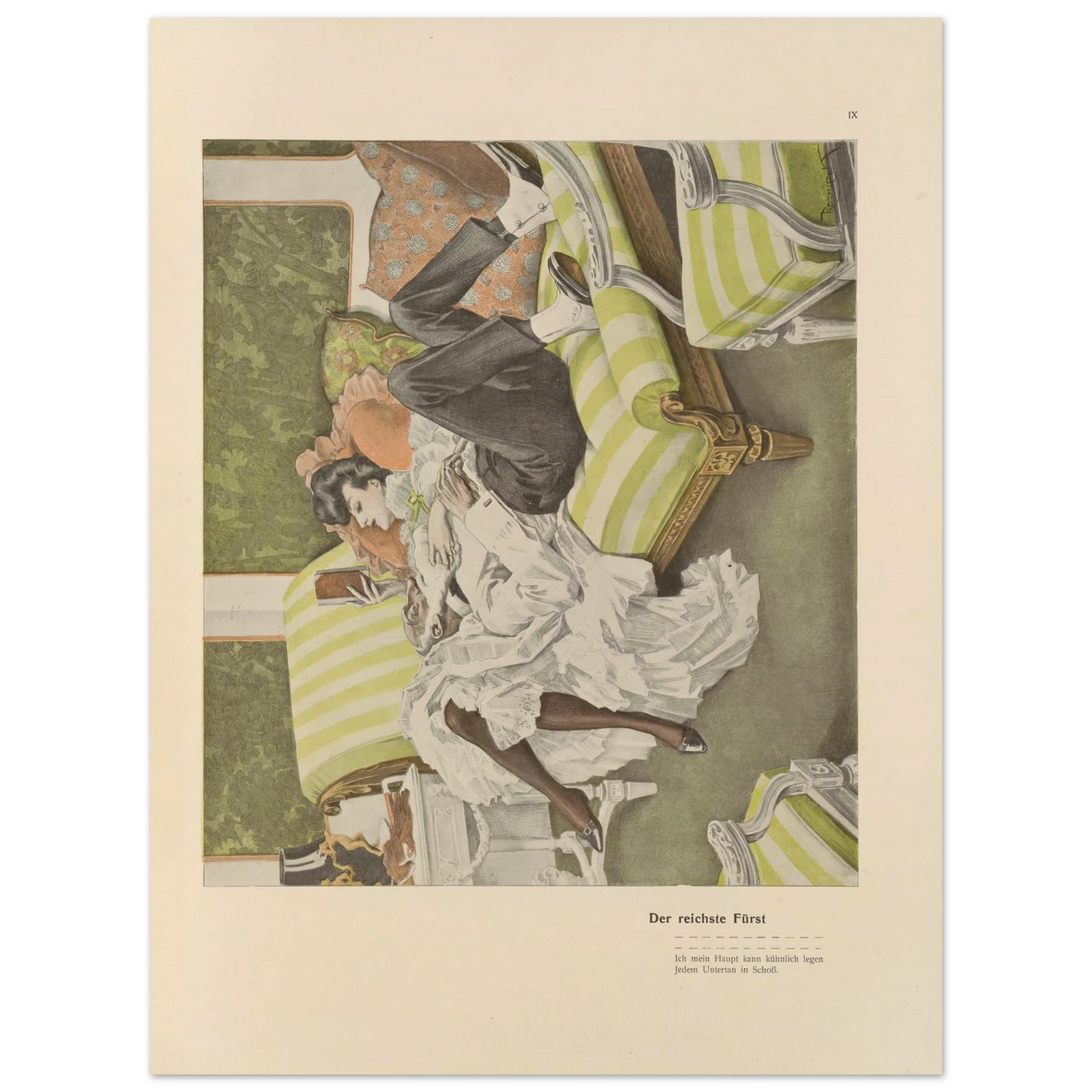 Der reichste Furst (1908) Art Print | Ferdinand Freiherr von Reznicek - Framed Poster - 30x40 cm / 12x16″ - Black frame