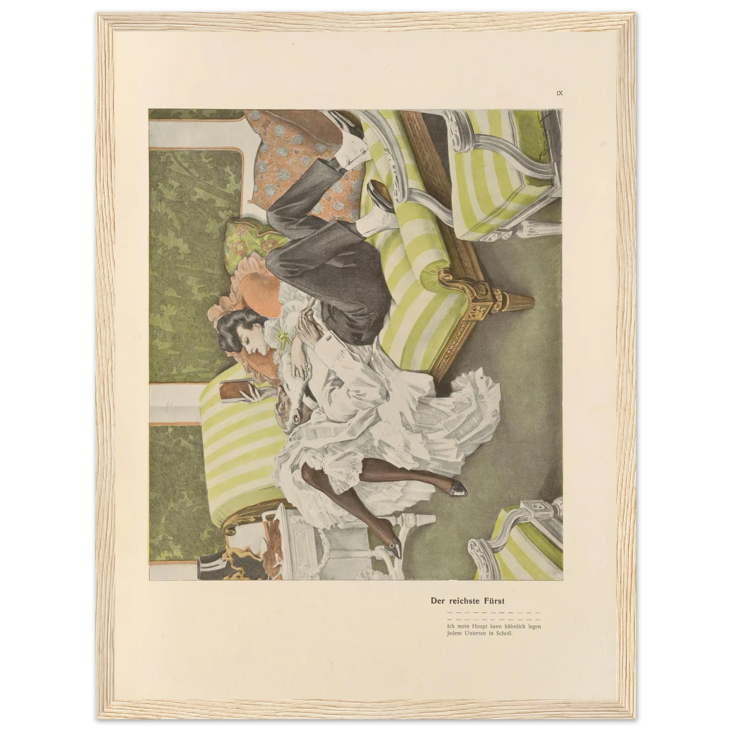Der reichste Furst (1908) Art Print | Ferdinand Freiherr von Reznicek - Framed Poster - 30x40 cm / 12x16″ - Black frame