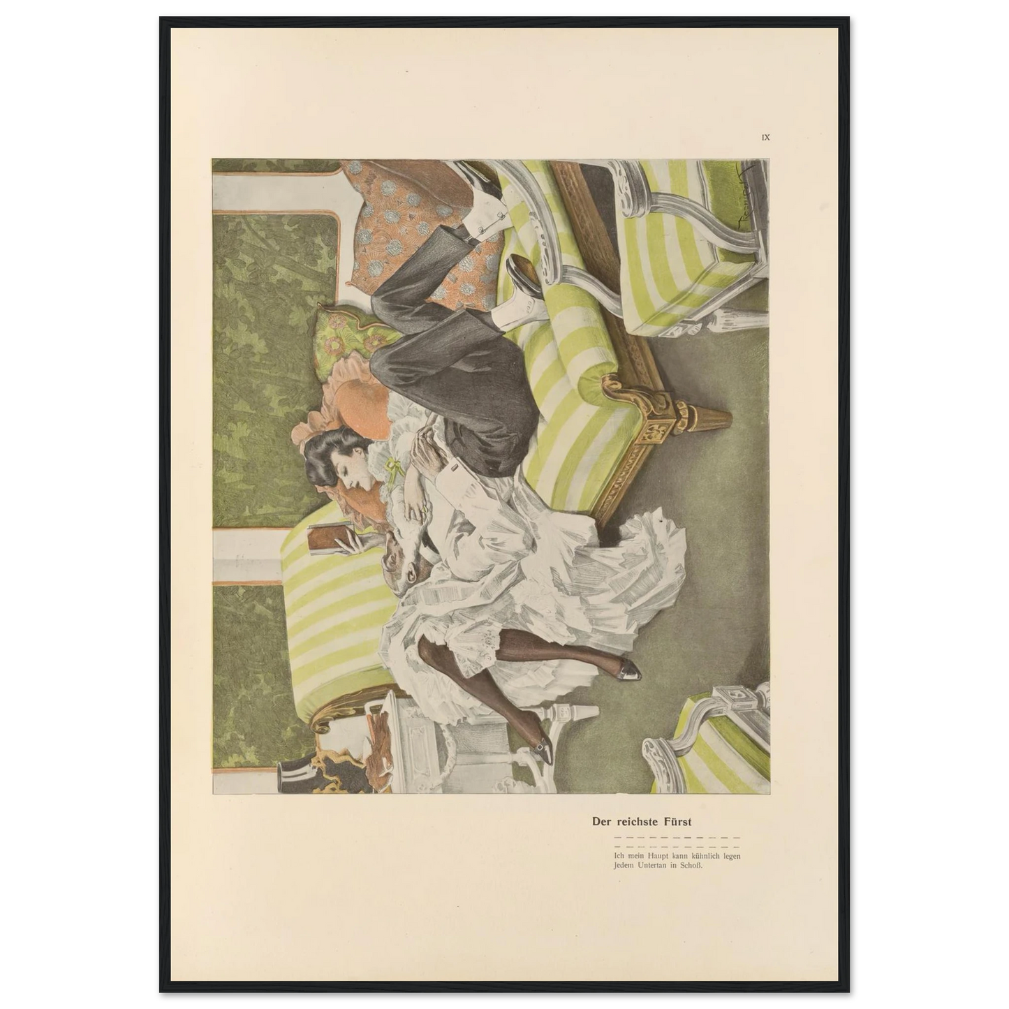 Der reichste Furst (1908) Art Print | Ferdinand Freiherr von Reznicek - Framed Poster - 30x40 cm / 12x16″ - Black frame