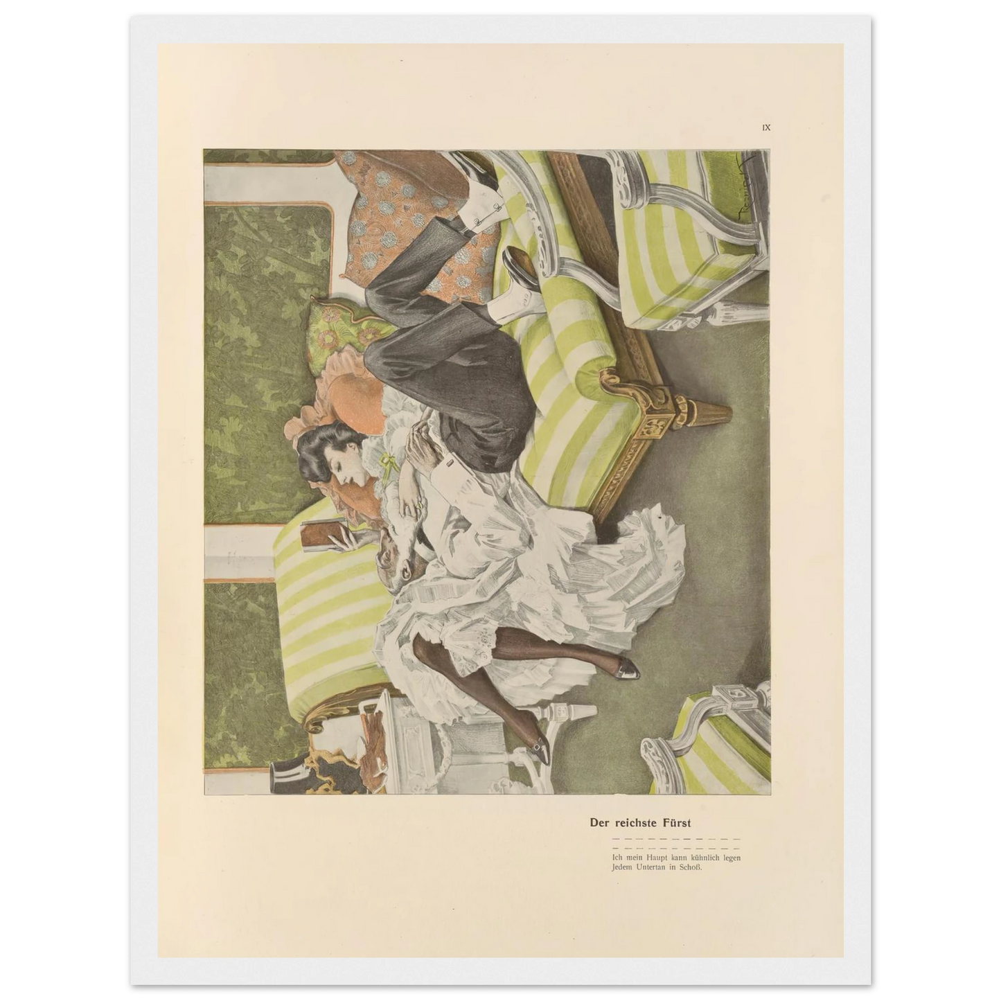 Der reichste Furst (1908) Art Print | Ferdinand Freiherr von Reznicek - Framed Poster - 30x40 cm / 12x16″ - Black frame
